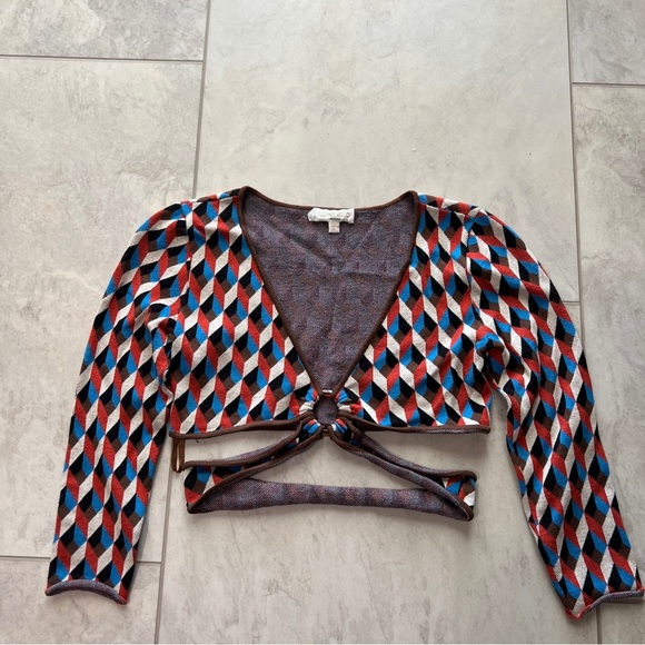 Ronny Kobo Geometric Crop Top - Picture 1 of 4